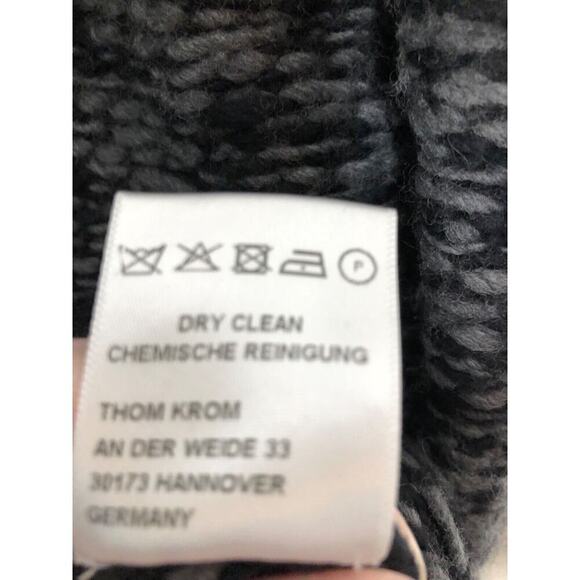 Thom Krom Sweater Womens Small Merino Wool Pullover Turtleneck Chunky Knit Gray - Picture 3 of 14